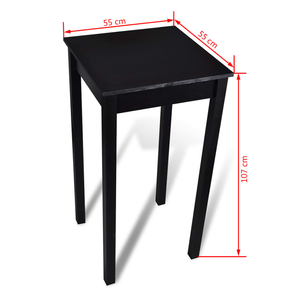 Bar table with 2 bar stools, black