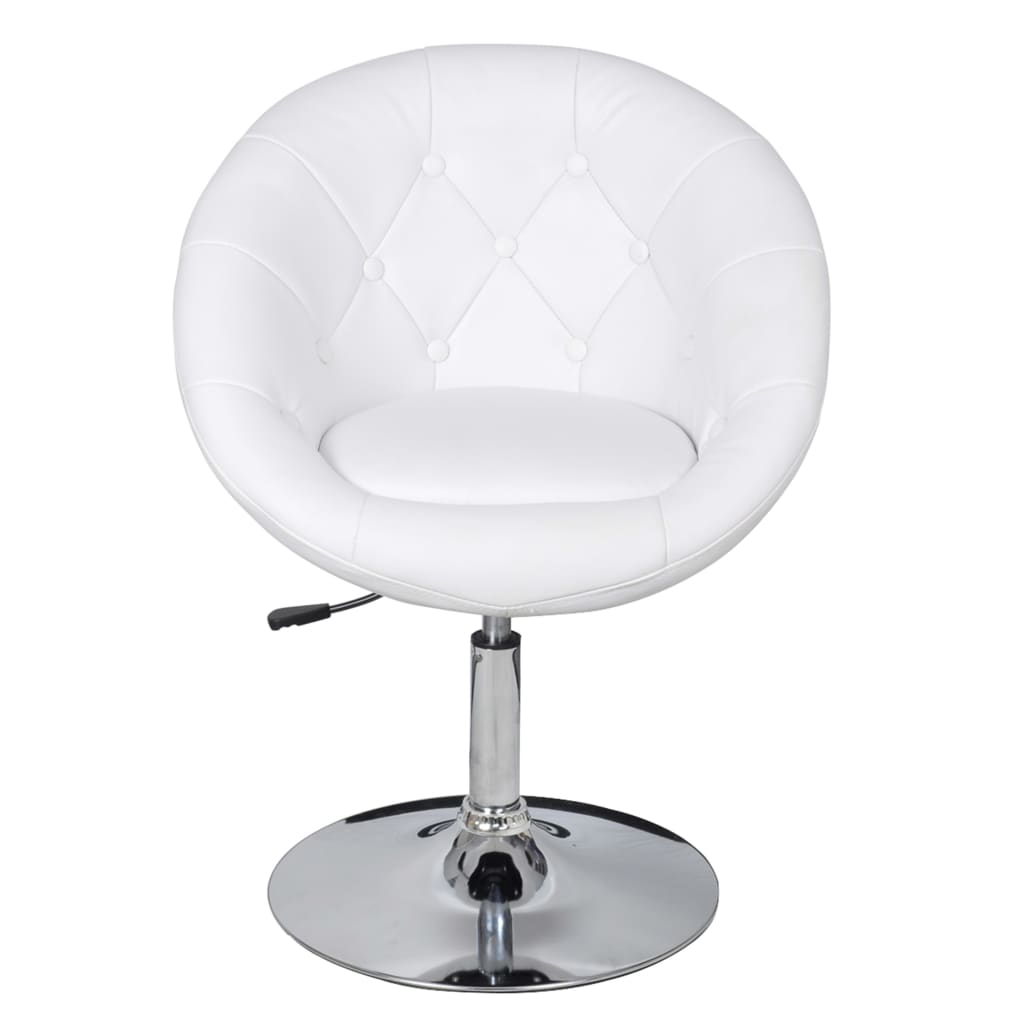 Bar stools, 2 pcs., white, eco-leather