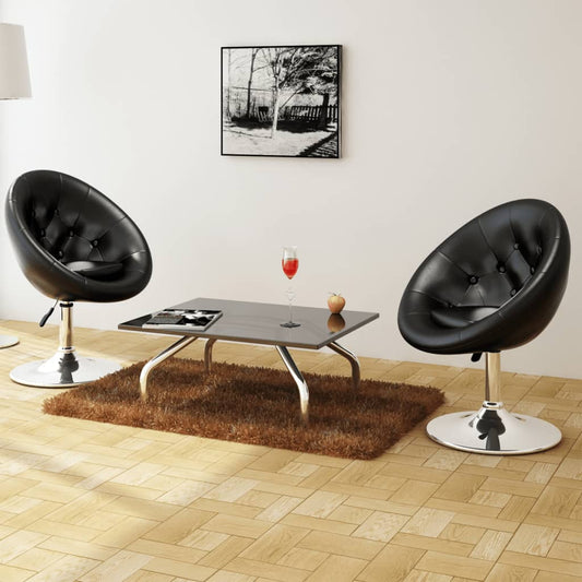 Bar stools, 2 pcs., black, eco-leather