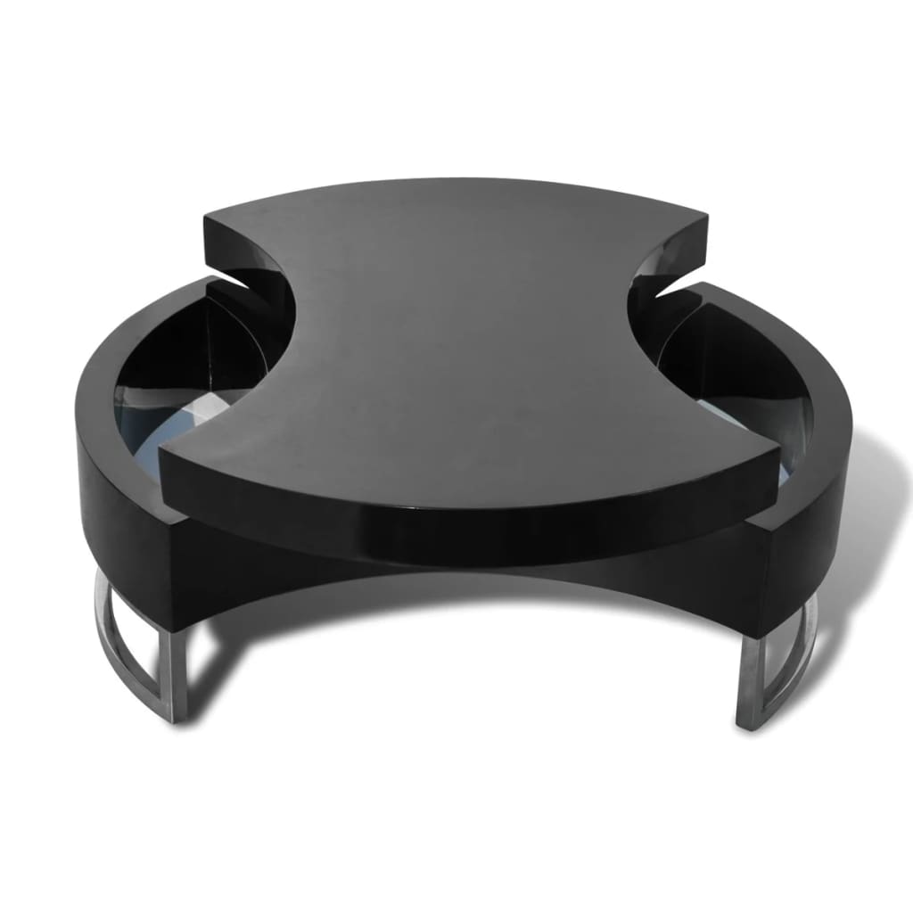 Adjustable coffee table, glossy black