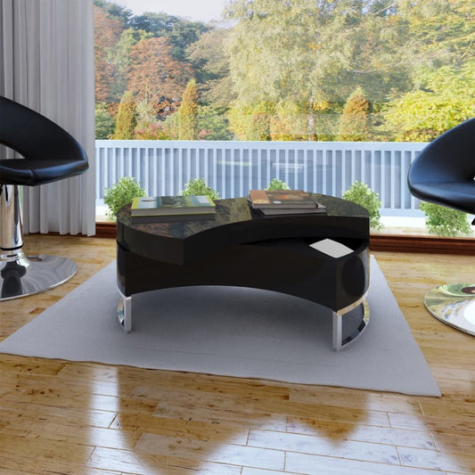 Adjustable coffee table, glossy black