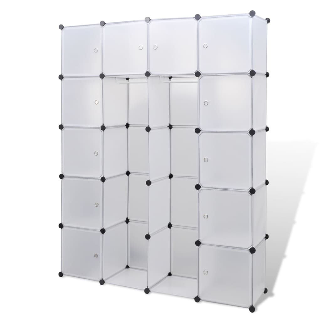 Dulap modular cu 14 compartimente alb 37 x 146 x 180,5 cm