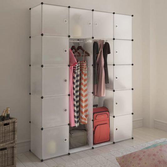 Modular wardrobe with 14 compartments white 37 x 146 x 180.5 cm