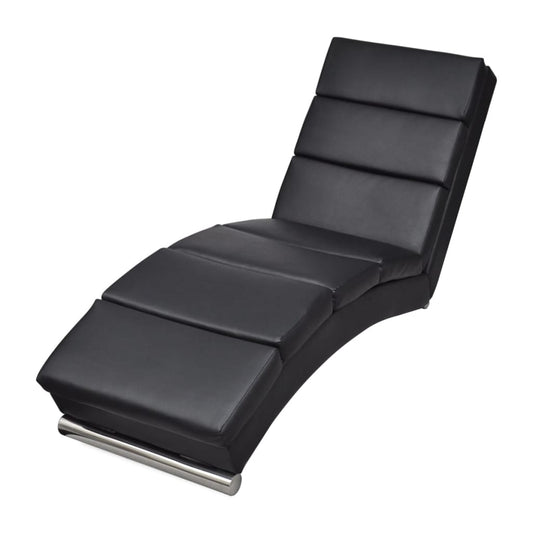 Chaise longue, black, eco-leather