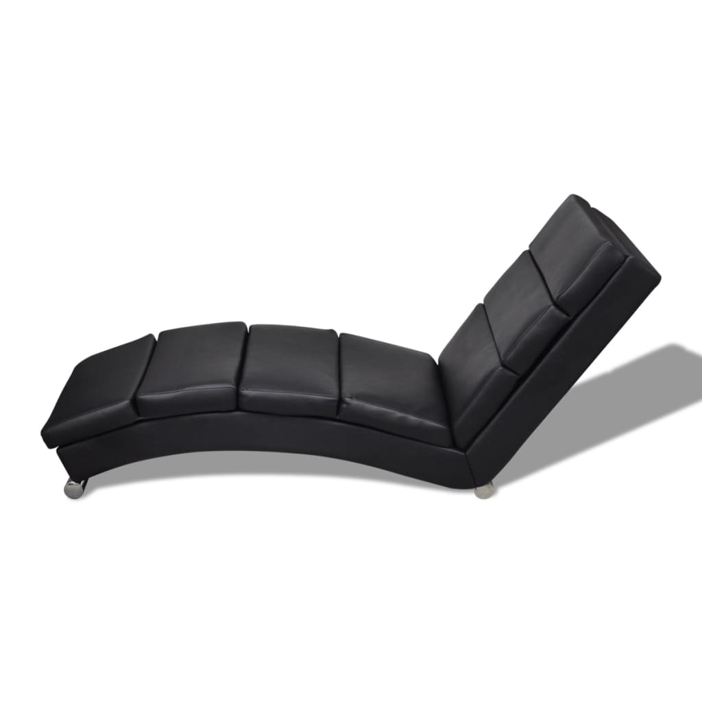 Chaise longue, black, eco-leather