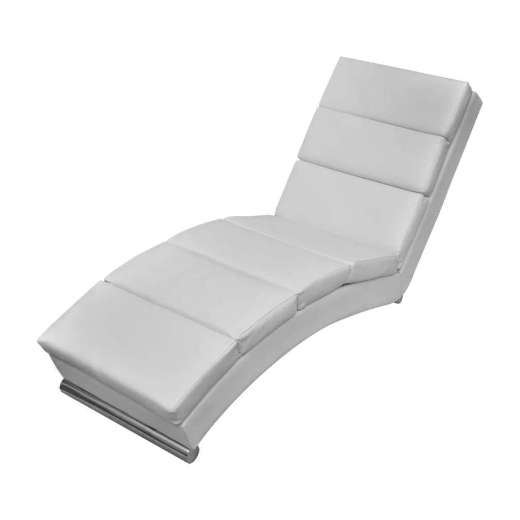 Chaise longue, white, eco-leather