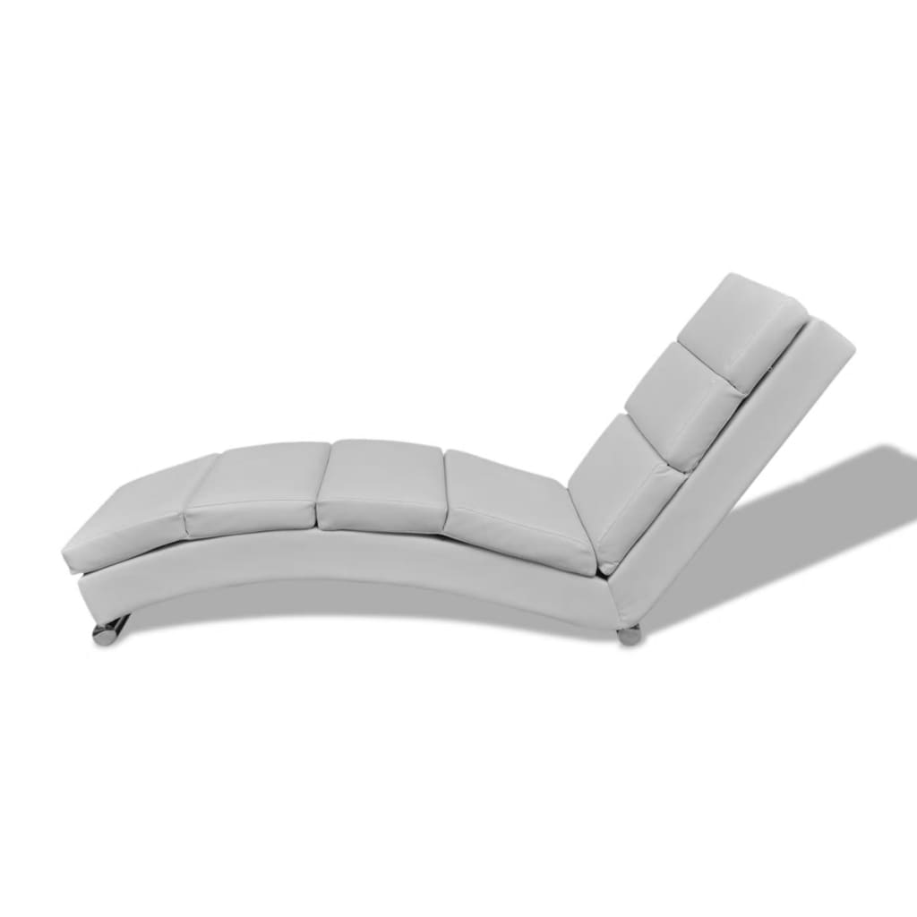 Chaise longue, white, eco-leather