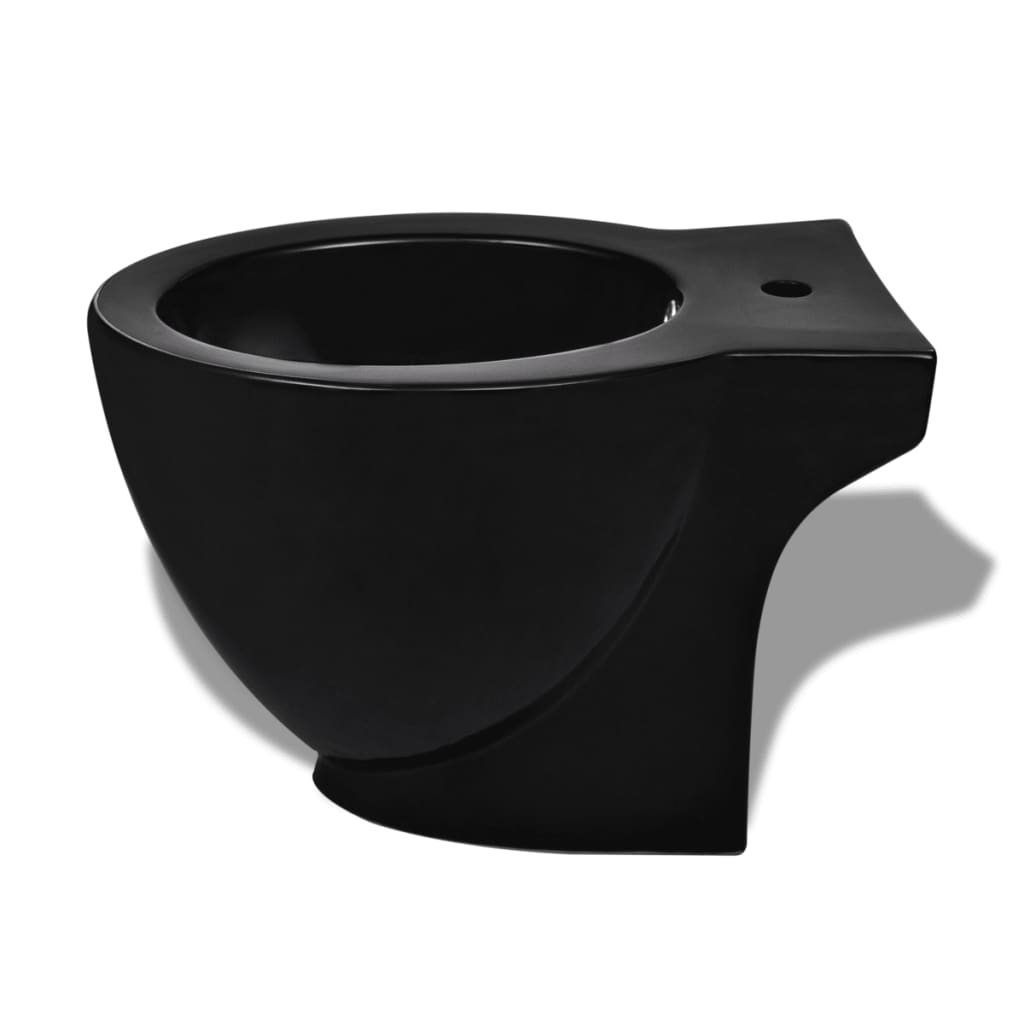 Round floor-standing bidet, black, high-quality ceramic