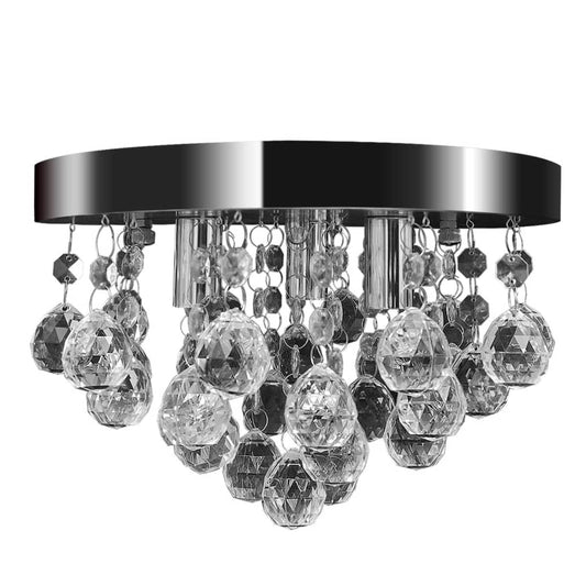 Chandelier with crystals, chrome design