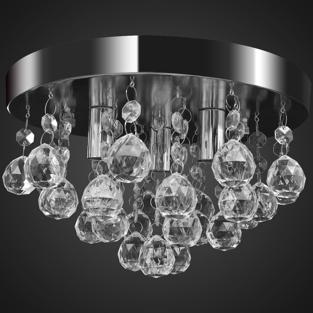 Chandelier with crystals, chrome design