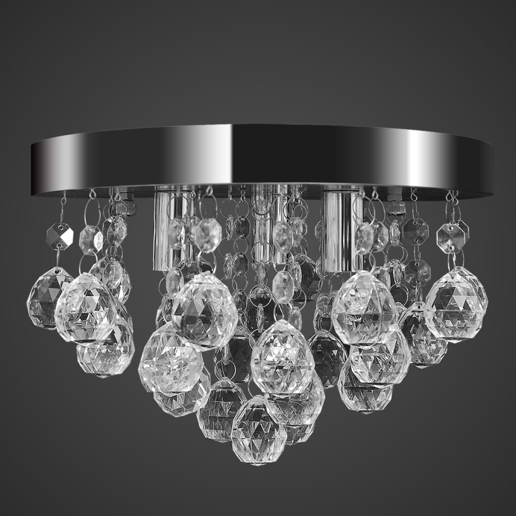 Chandelier with crystals, chrome design