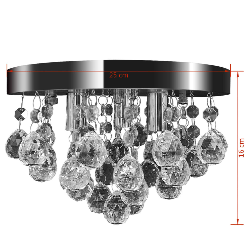 Chandelier with crystals, chrome design