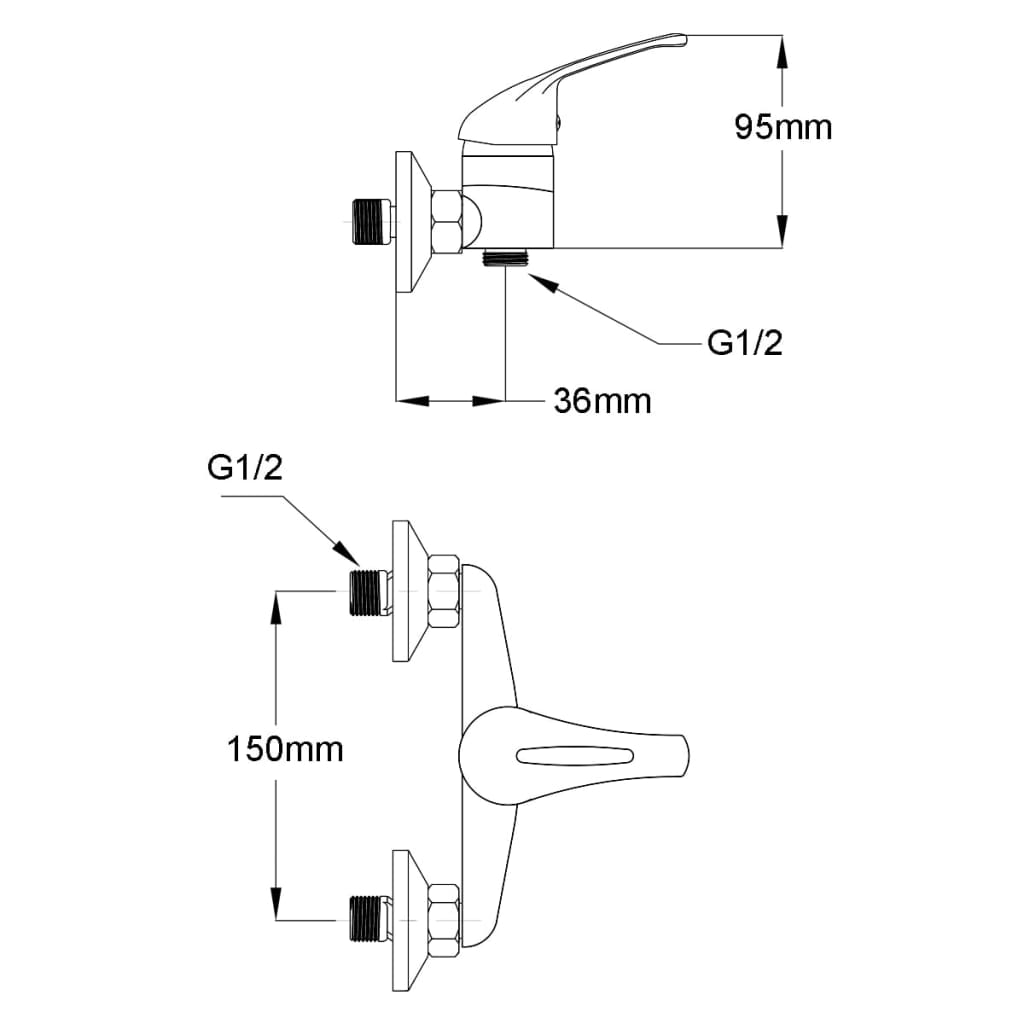 Bathroom shower faucet set, chrome