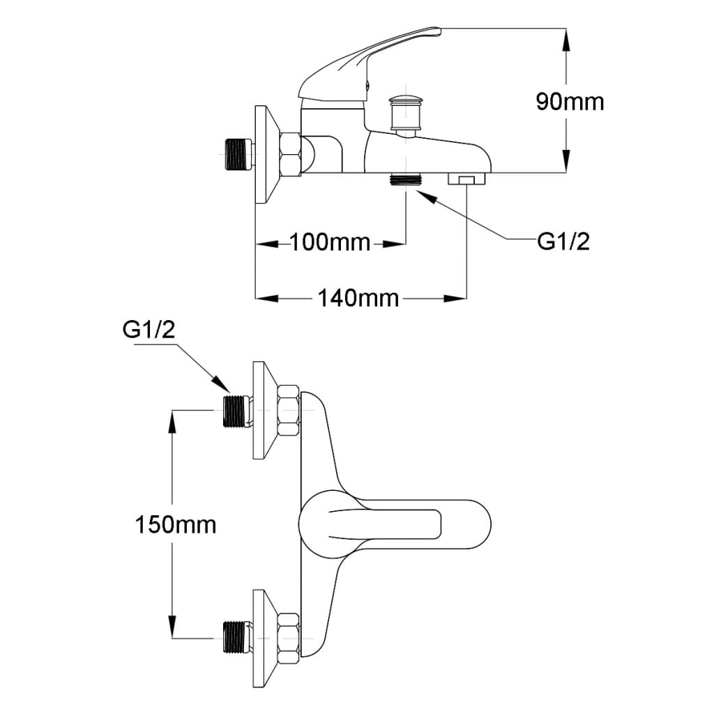 Bathroom shower faucet set, chrome