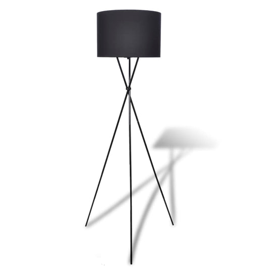 Floor lamp shade with high stand, black