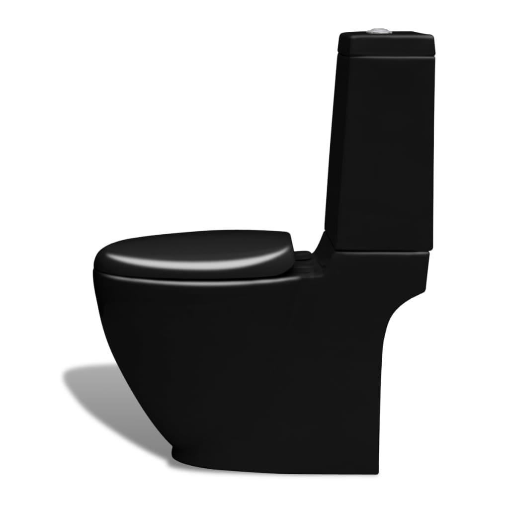 Toilet &amp; bidet set, black, ceramic