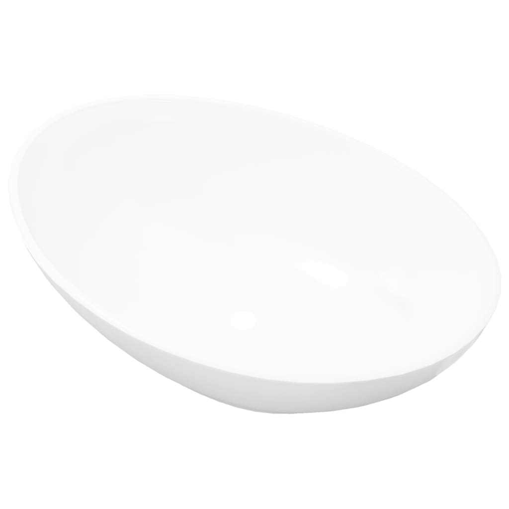 Oval sink, white, 40 x 33 cm, premium ceramic