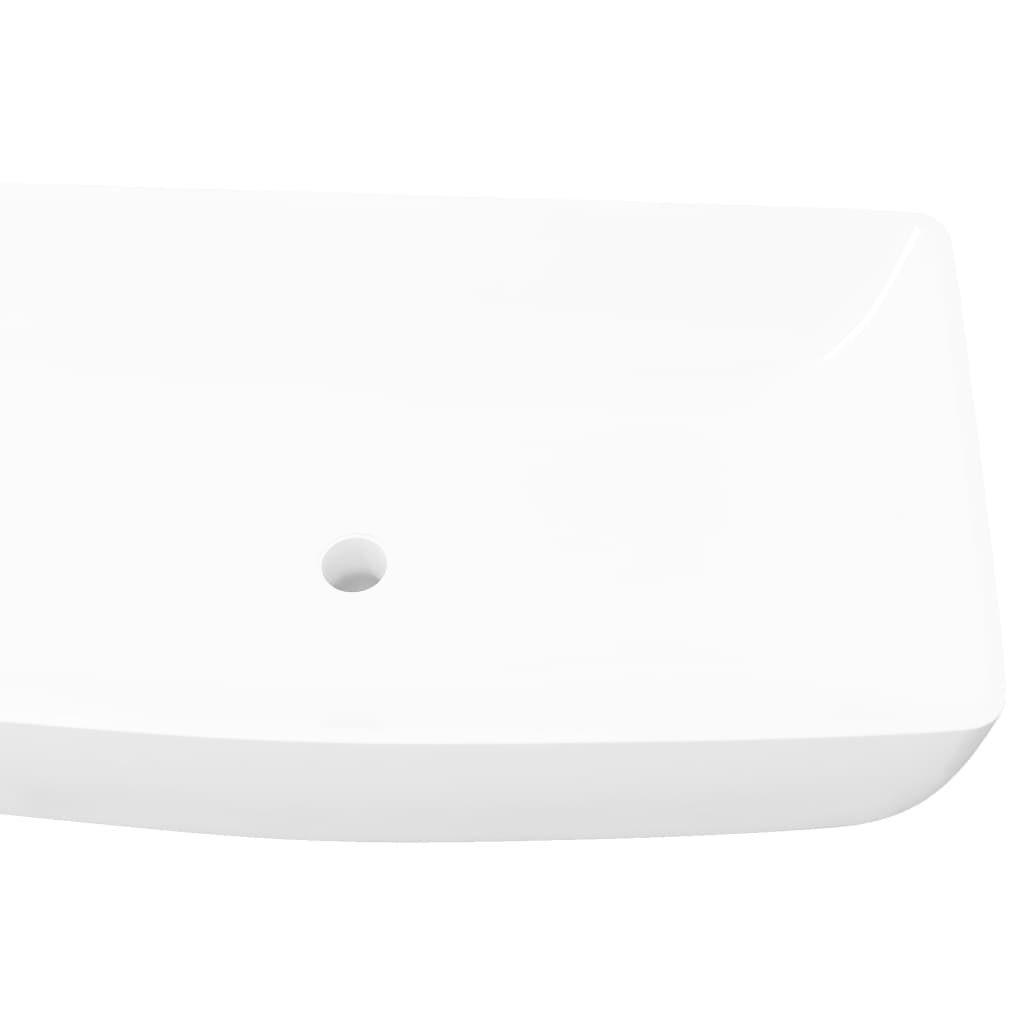 Rectangular sink, white, 71 x 39 cm, luxury ceramic