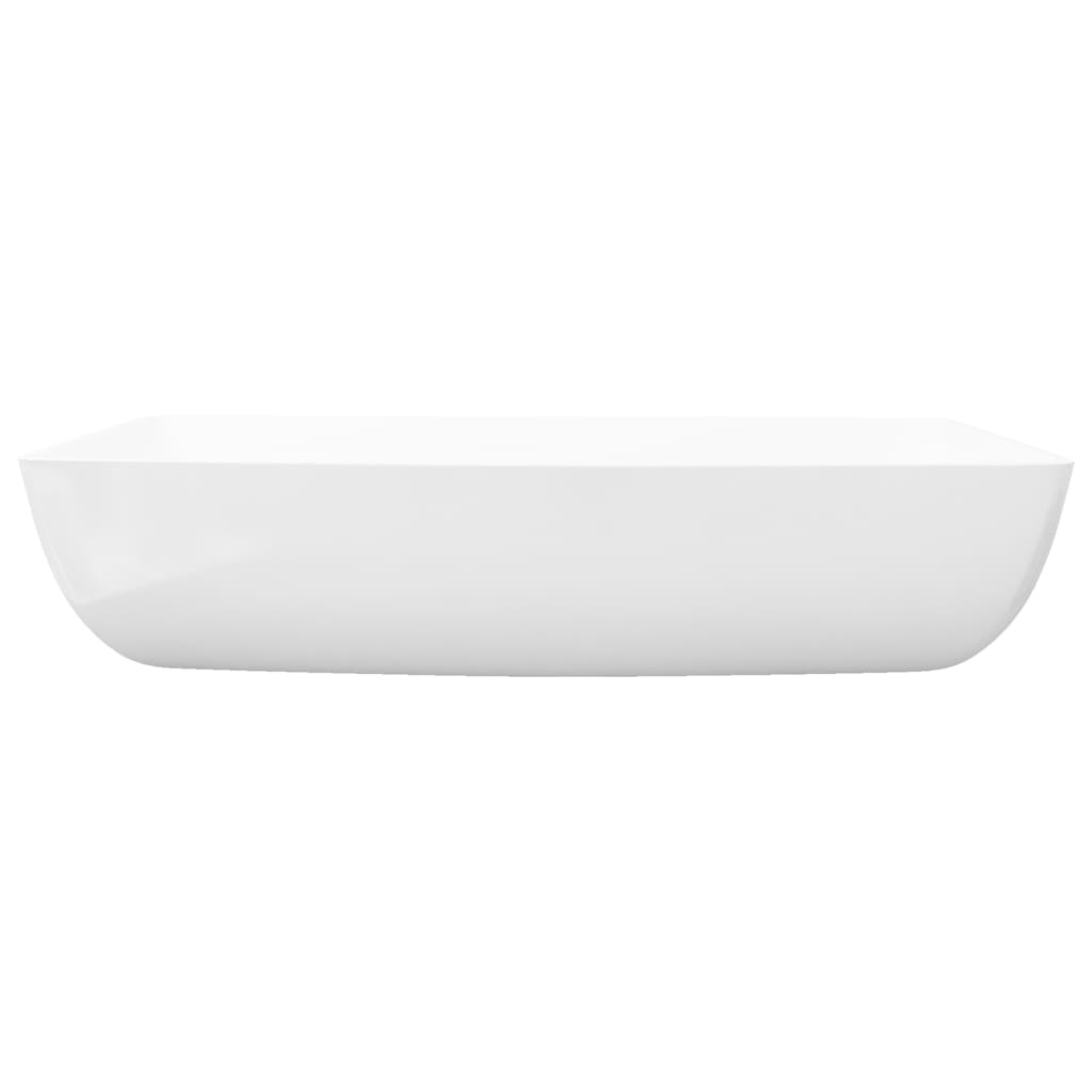 Rectangular sink, white, 71 x 39 cm, luxury ceramic