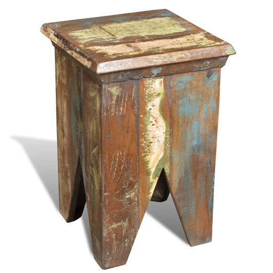 Stool, solid recycled wood