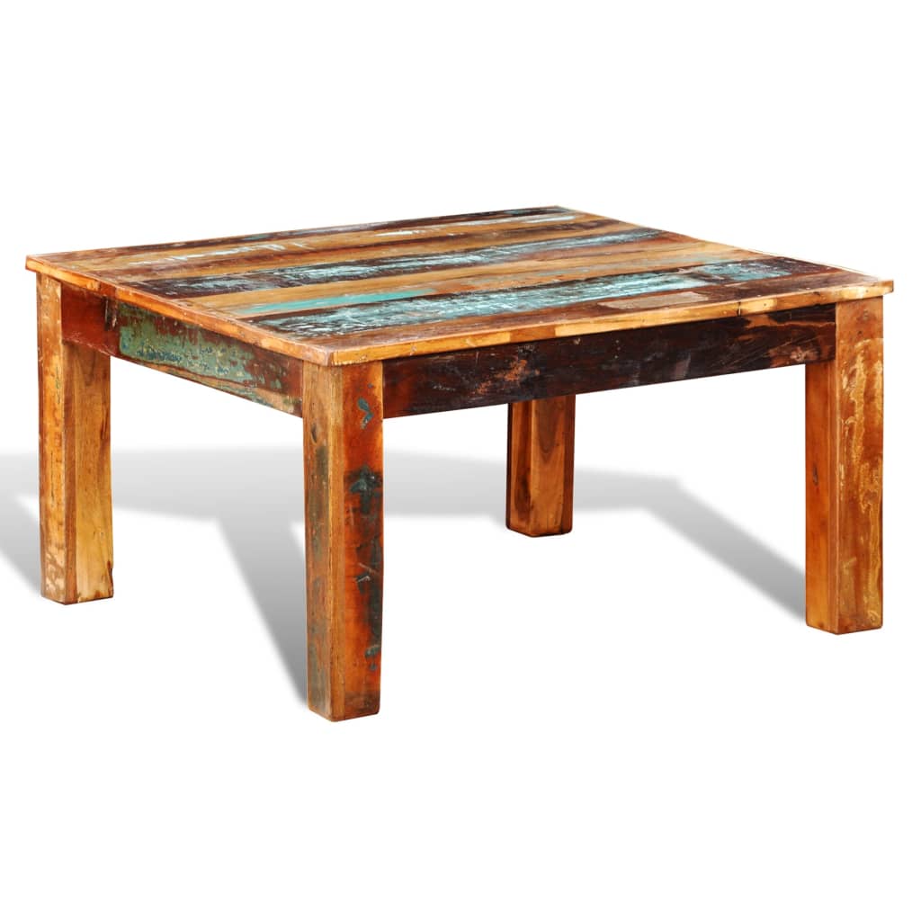 Coffee table, recycled wood, square