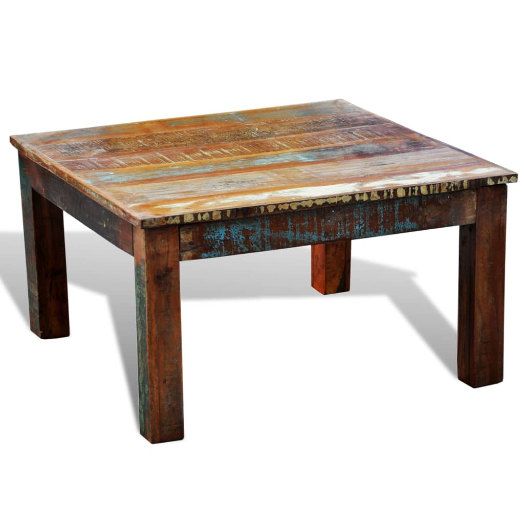 Coffee table, recycled wood, square