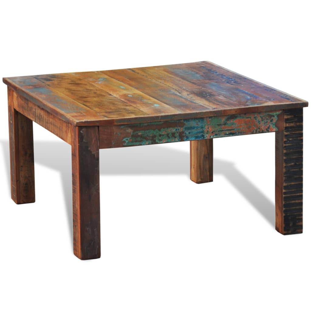 Coffee table, recycled wood, square