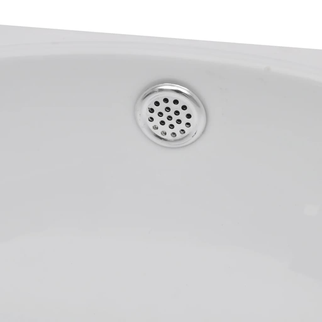 Bathroom sink, tap hole &amp; overflow, white, ceramic