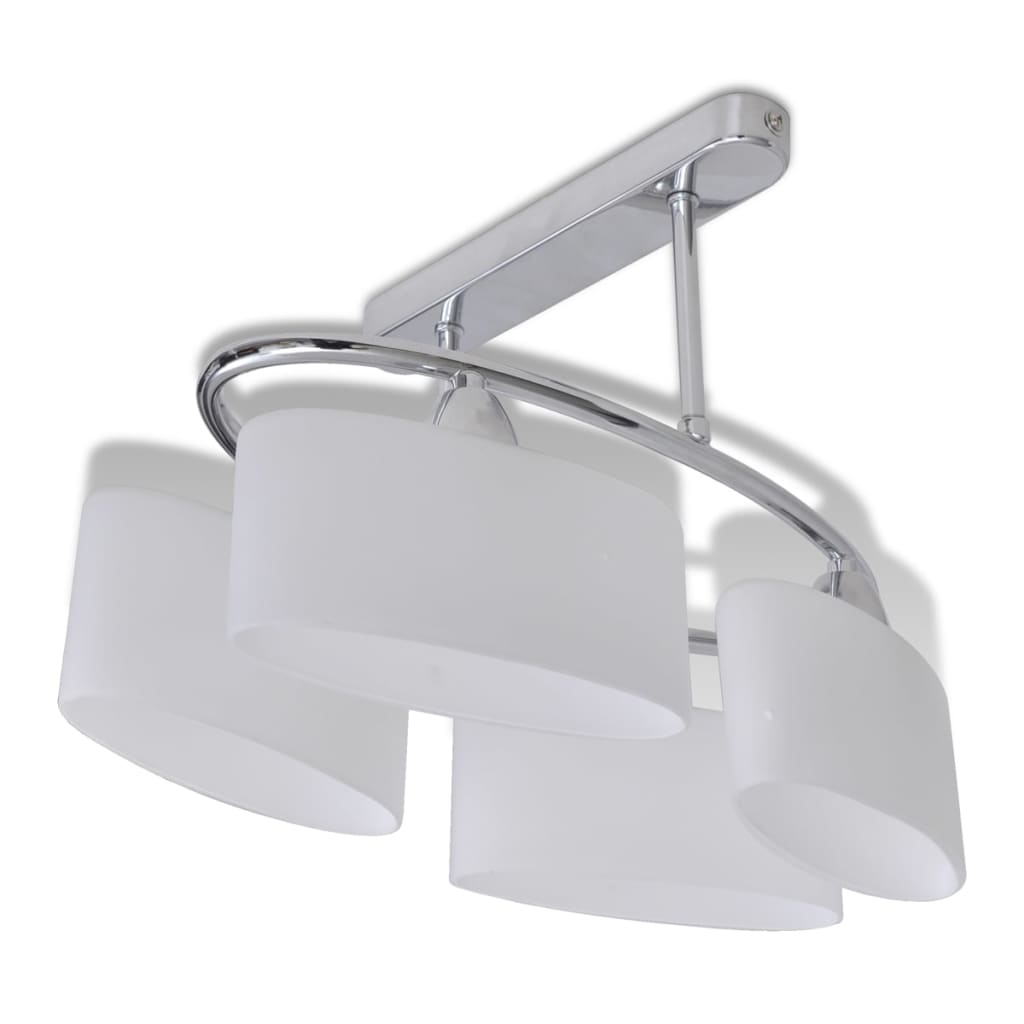 Ceiling lamp with ellipsoidal glass shades, for 4 E14 bulbs