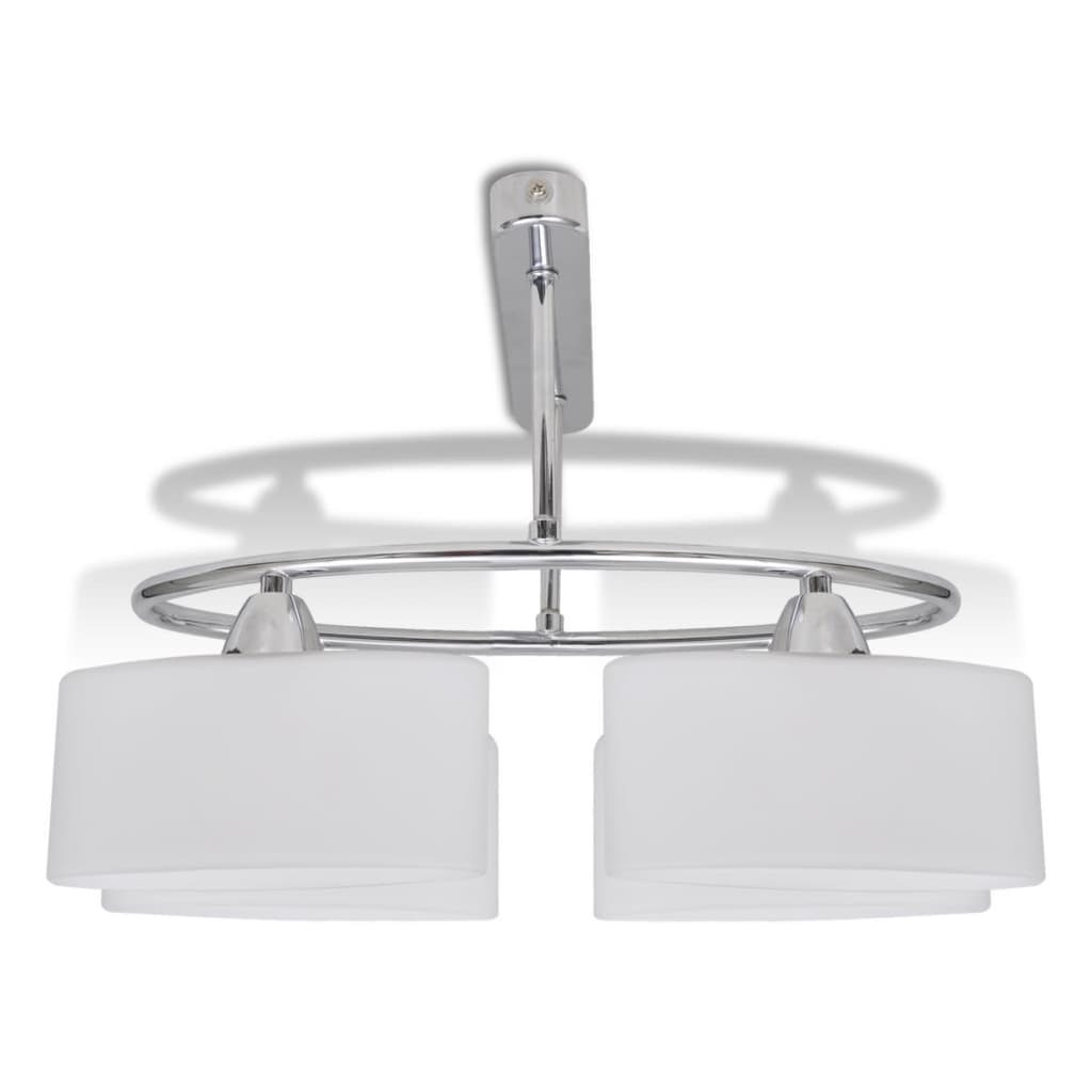 Ceiling lamp with ellipsoidal glass shades, for 4 E14 bulbs