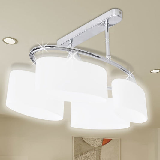 Ceiling lamp with ellipsoidal glass shades, for 4 E14 bulbs