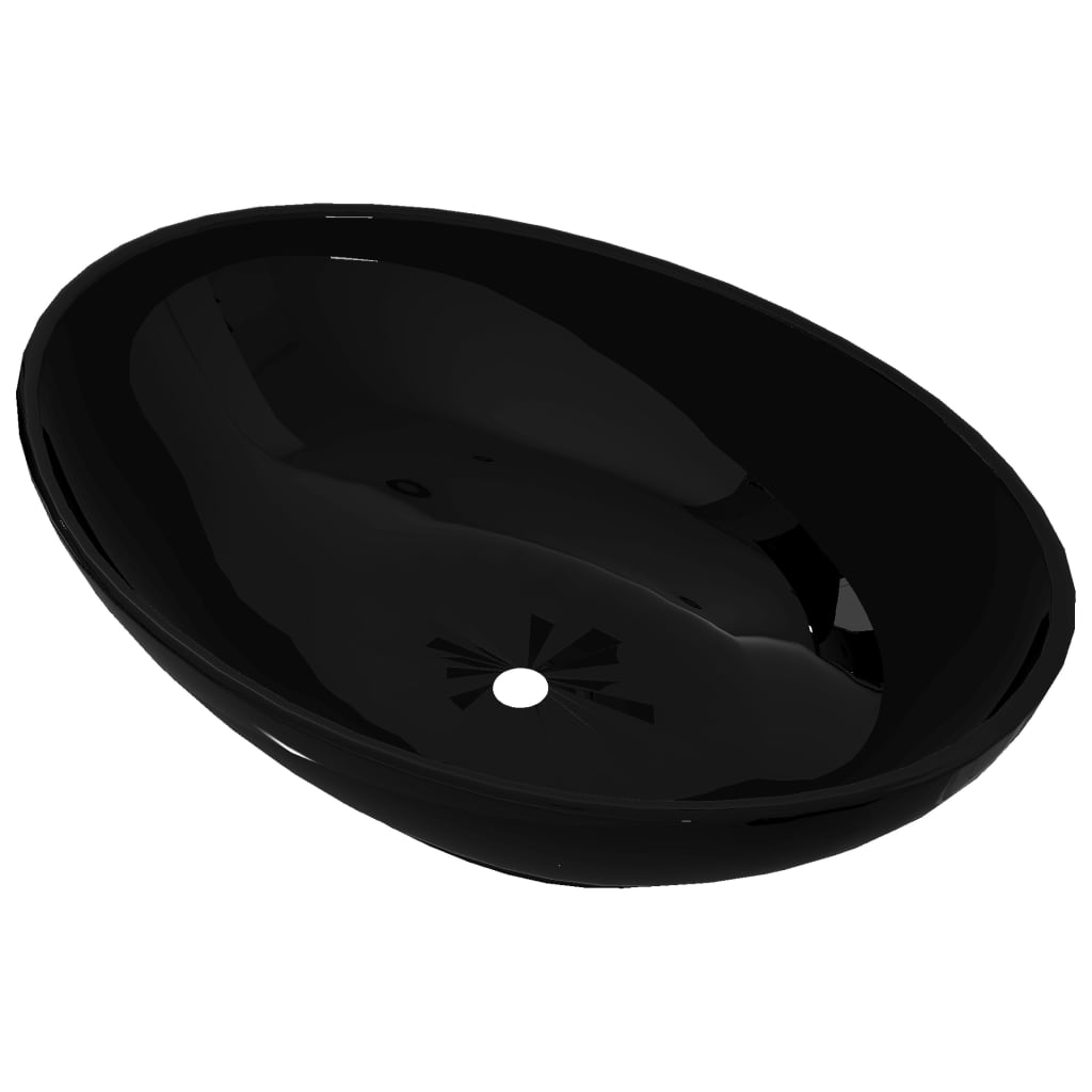 Oval sink, black, 40 x 33 cm, luxury ceramic