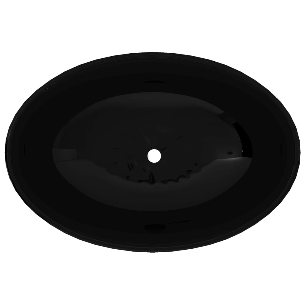 Oval sink, black, 40 x 33 cm, luxury ceramic