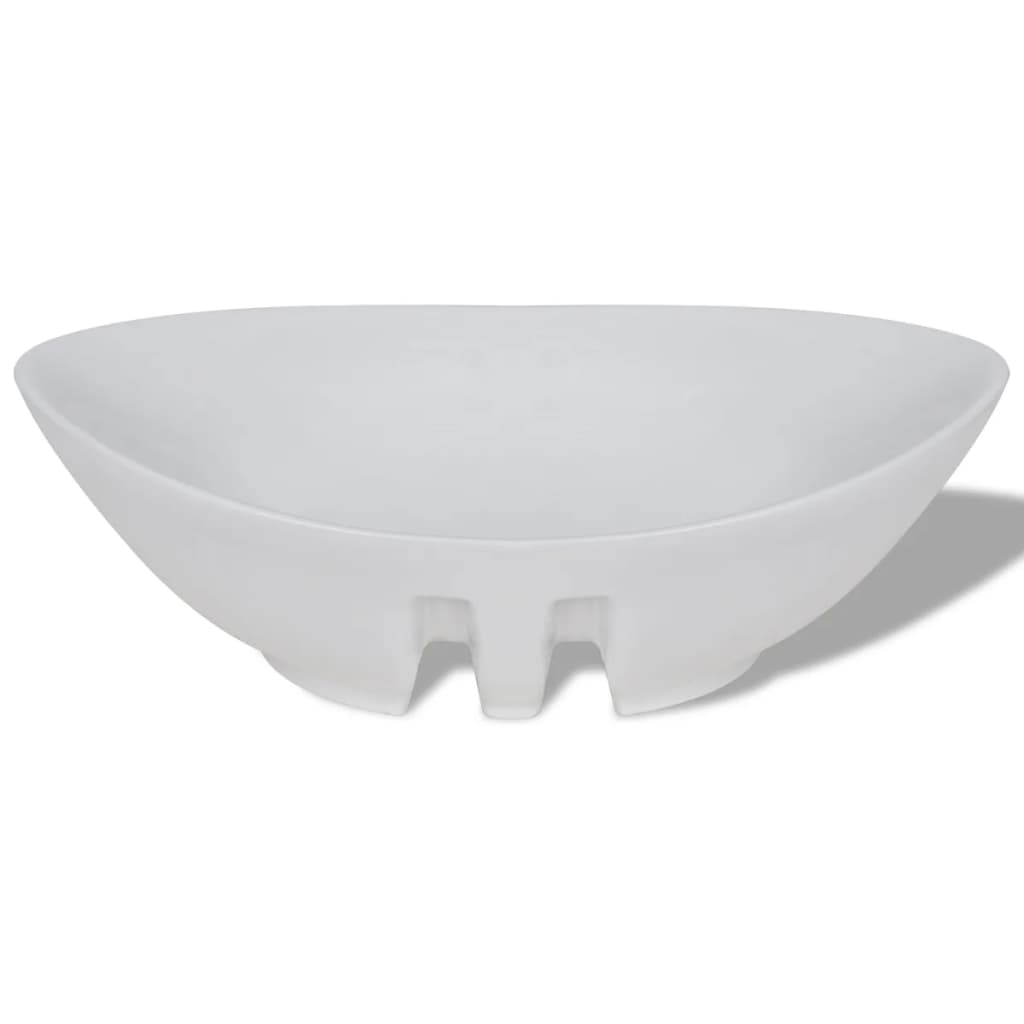 Oval sink with overflow, 59 x 38.5 cm, luxury ceramic