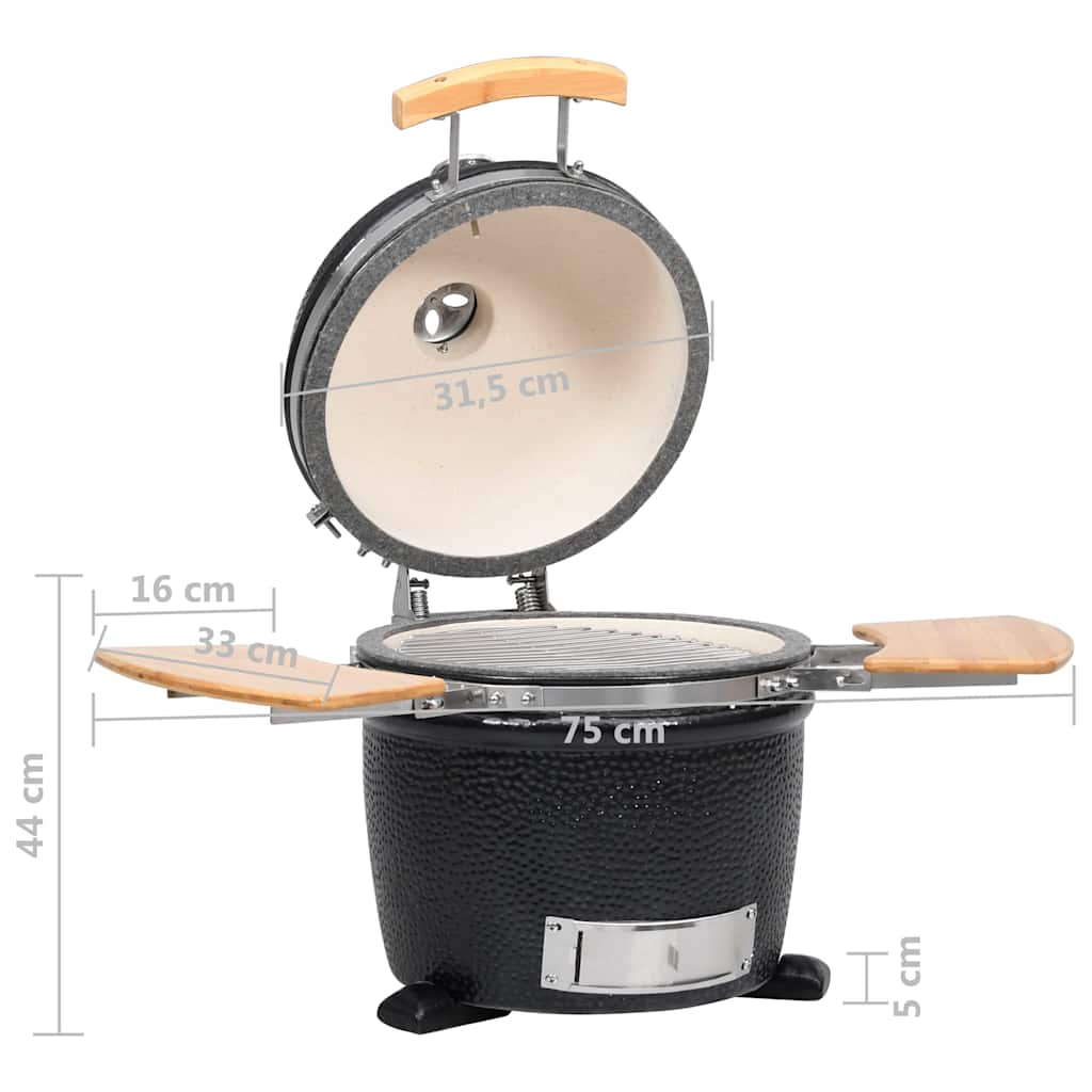 Kamado Grătar cu afumătoare din ceramică 44 cm