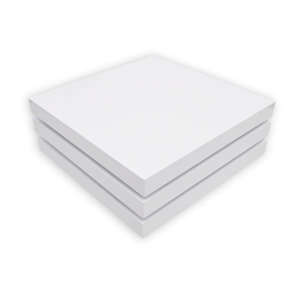 3-tier coffee table, high-gloss white