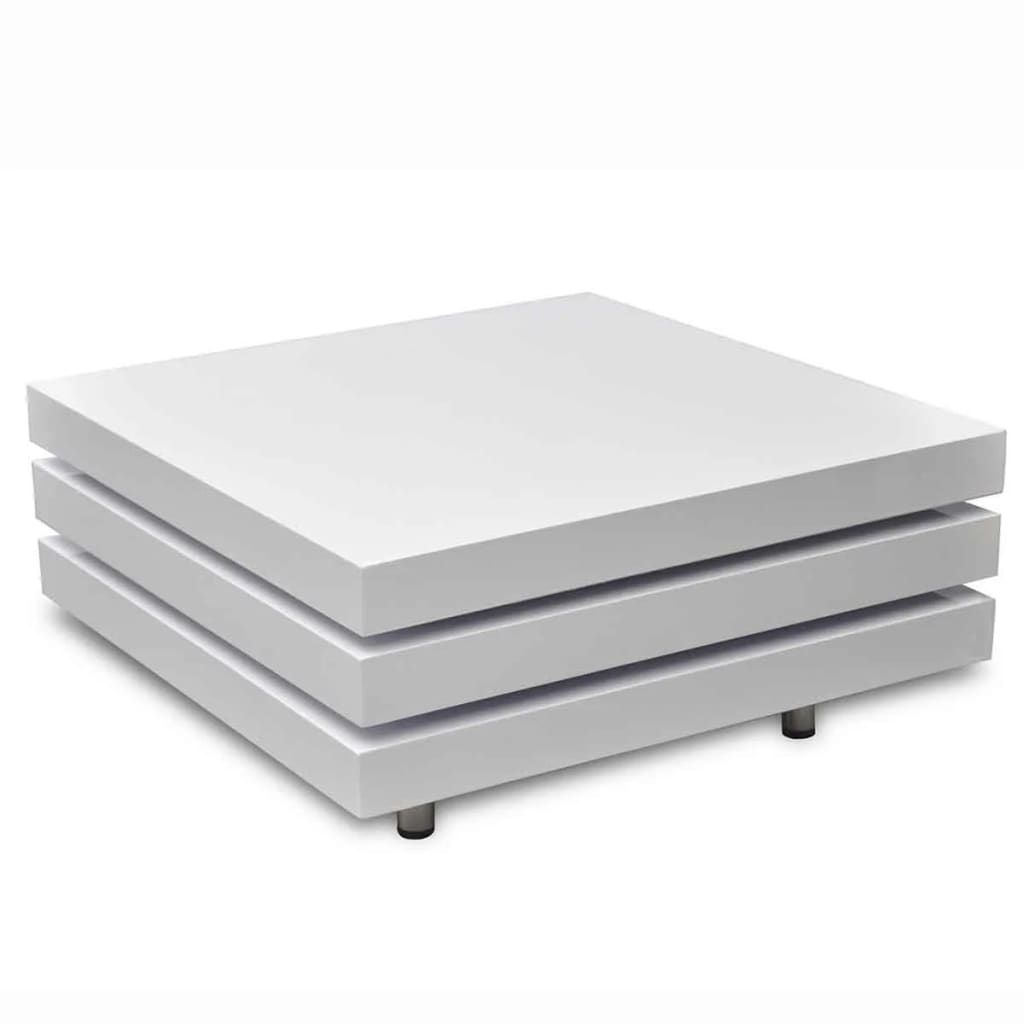 3-tier coffee table, high-gloss white