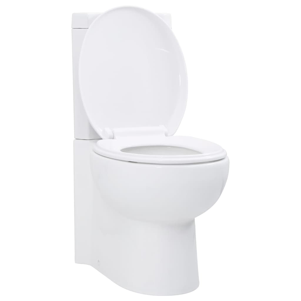 Ceramic toilet bowl, corner bathroom toilet, white