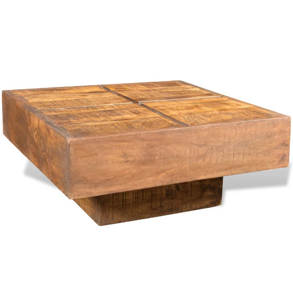 Square coffee table, brown, solid mango wood