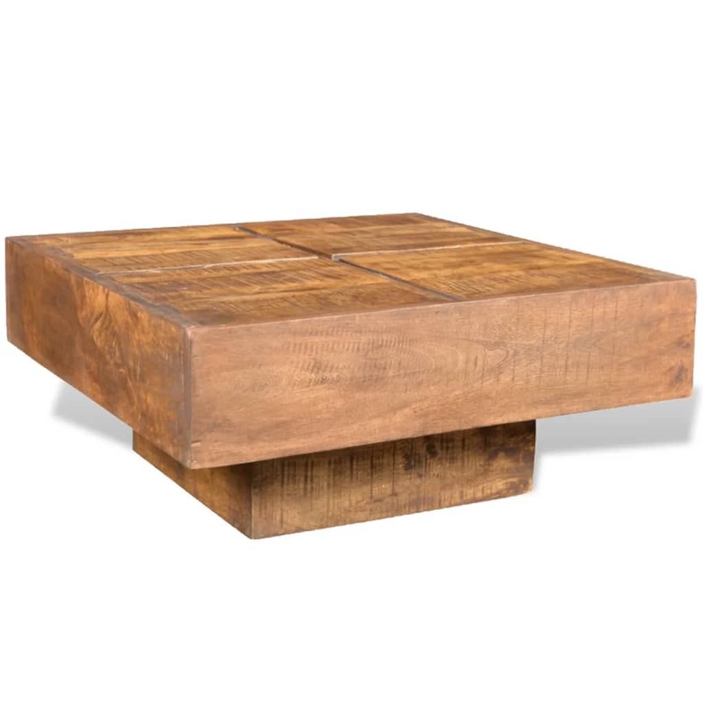 Square coffee table, brown, solid mango wood