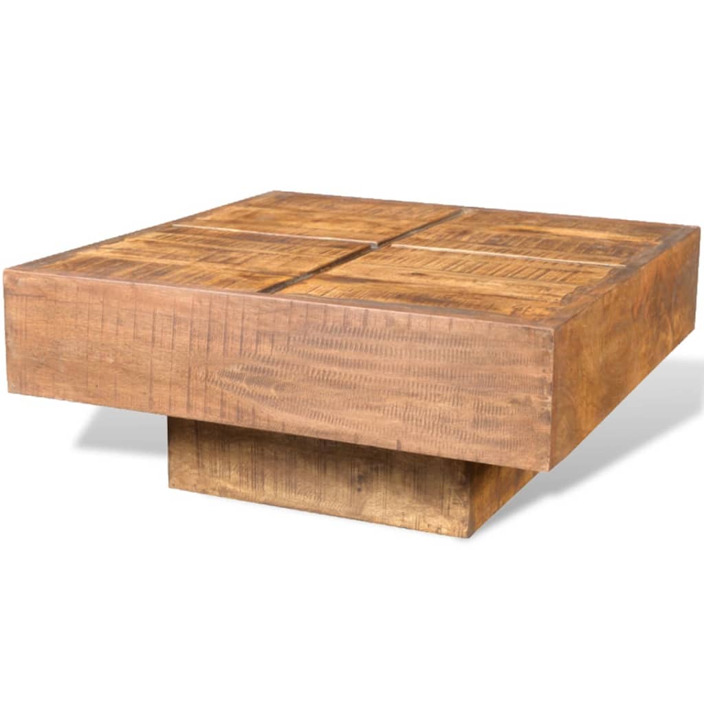 Square coffee table, brown, solid mango wood