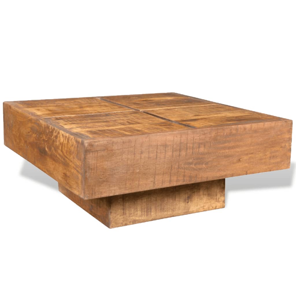 Square coffee table, brown, solid mango wood