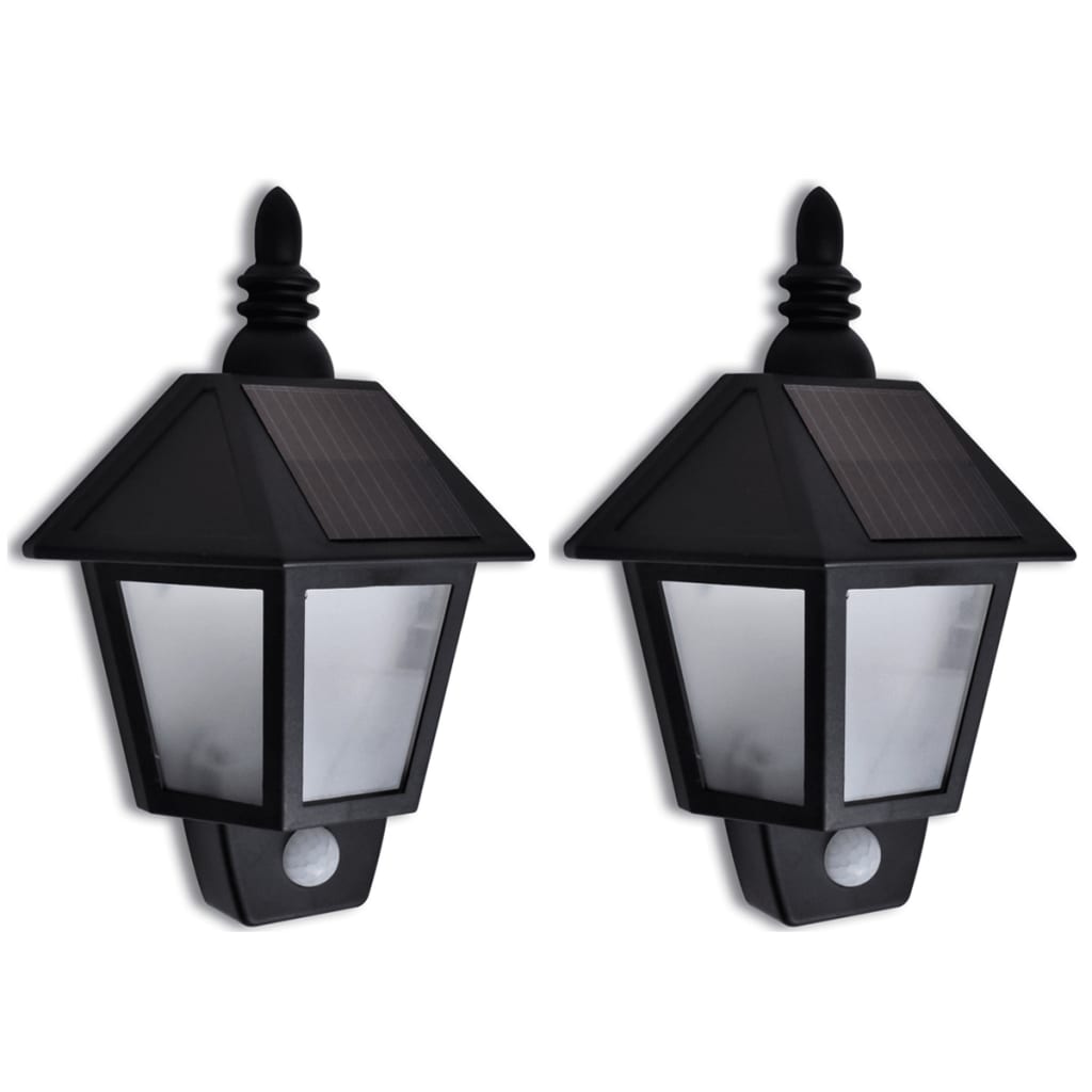 Solar wall lamp with motion sensor, 2 pcs.