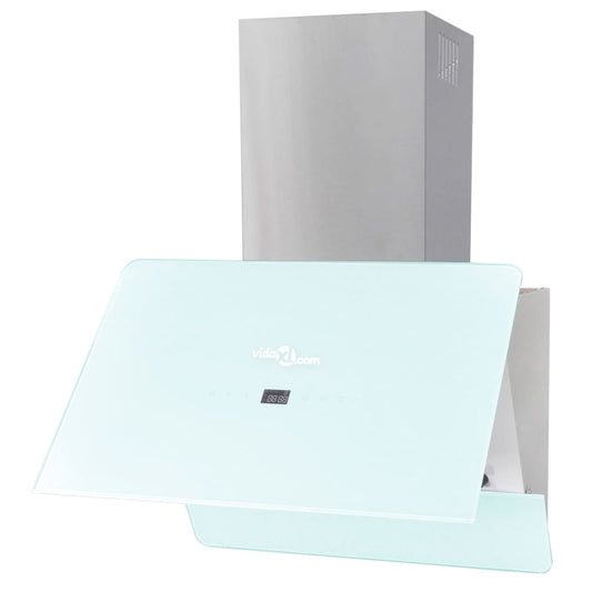 Tempered glass kitchen hood, white, 600 mm