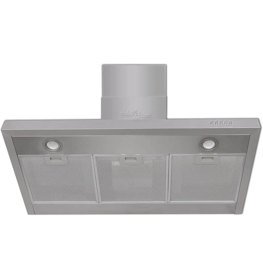 Kitchen hood, 900 mm, stainless steel, flat