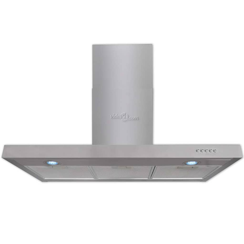 Kitchen hood, 900 mm, stainless steel, flat