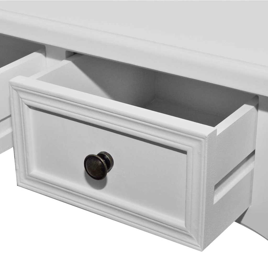 Console dressing table with three drawers, white