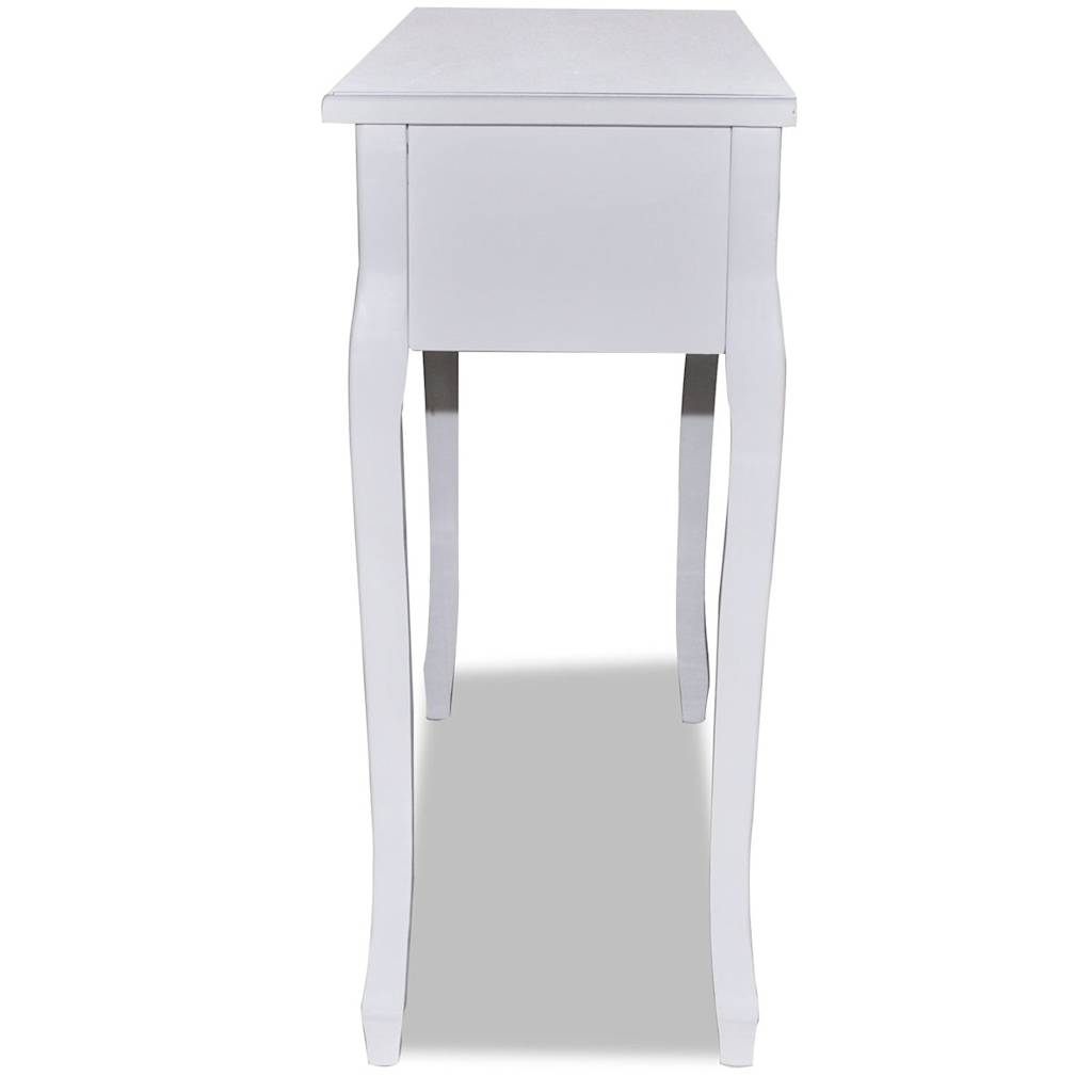 Console dressing table with three drawers, white