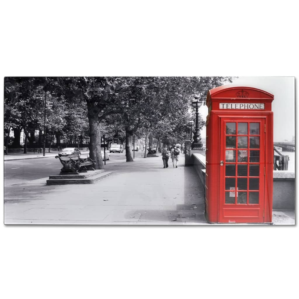 Coffee table with glass top, telephone booth model