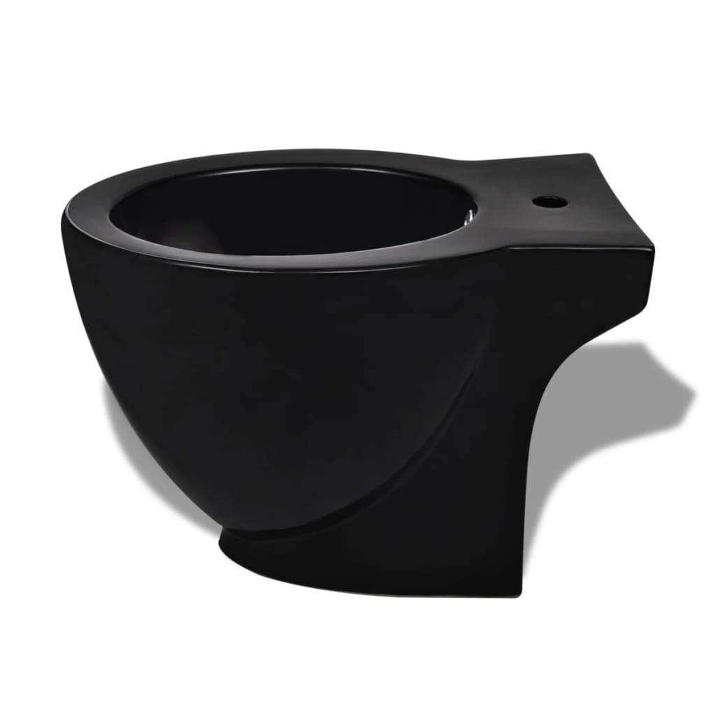 Black Ceramic Toilet and Bidet Set